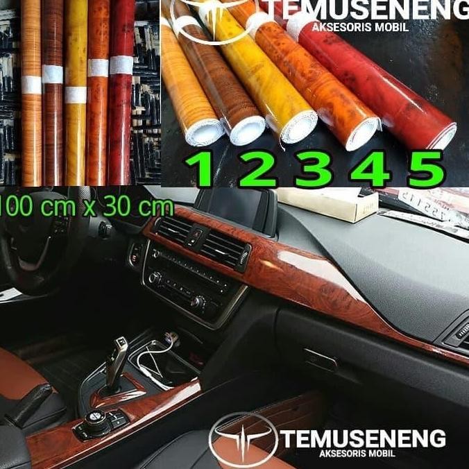Sticker Interior Mobil Dashboard Motif Serat Kayu Stiker Dasbor Glossy
