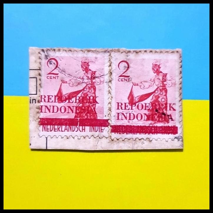 

TERBARU PRANGKO INDONESIA REVOLUSI JAWA C.T. REPOEBLIK INDONESIA 2 CENT. PAIR !!!!!!