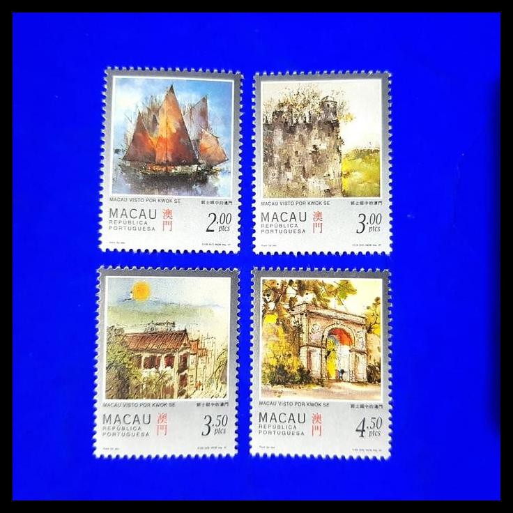 

HOT DEAL PERANGKO/PRANGKO MACAU.1997. PAINTINGS KWOK SE. SAIL BOATS, BUILDING !!!