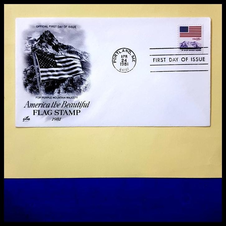 

TERMURAH PRANGKO BENDERA. FDC AMERICA THE BEAUTIFUL FLAG STAMP !!!!!!