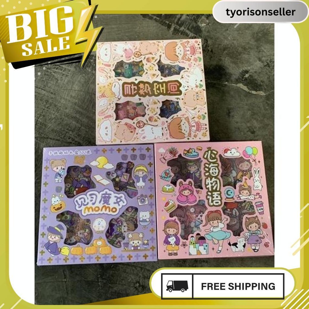 

Stiker Viral Momo || Sticker Waterproof Sticker Momo Dapat Box Isi 100 Lembar 6.6