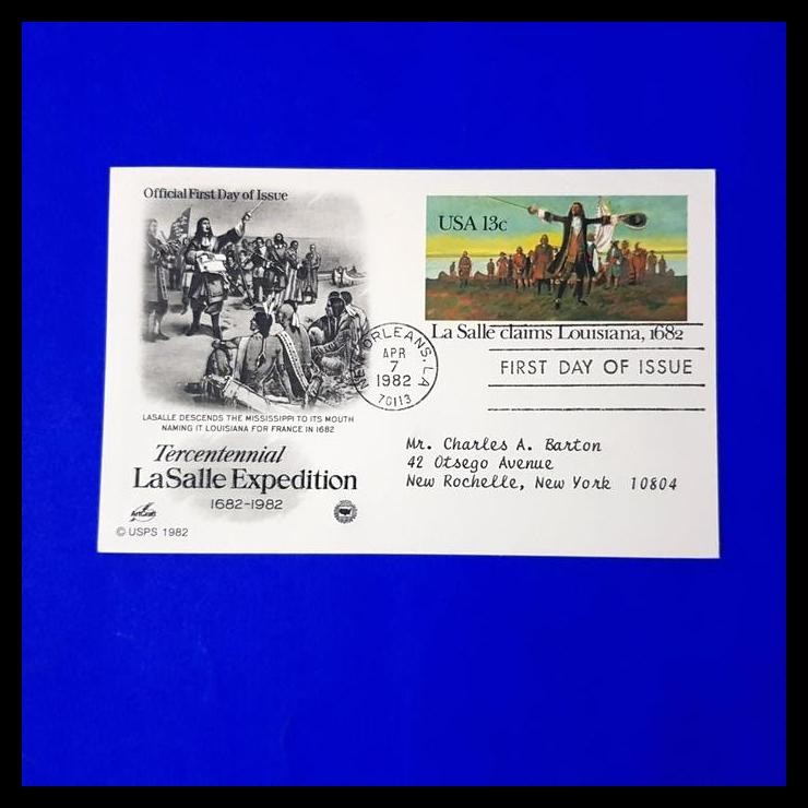 

GRATIS ONGKIR PRANGKO AMERIKA. FDI/POSTCARD LA SALLE CLAIMS LOUISIANA, 1682 !