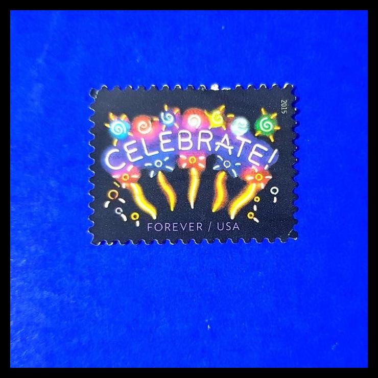 

TERBARU PRANGKO AMERIKA 2015. FIRST-CLASS FOREVER STAMP ~ NEON CELEBRATE !!!!