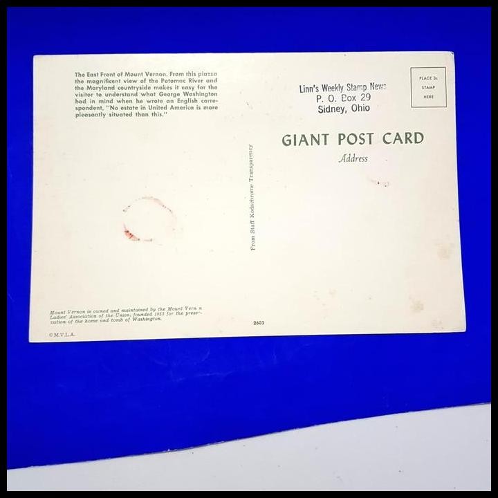 

DISKON PERANGKO AMERIKA. BENDERA. KARTUPOS THE EAST FRONT OF MOUNT VERNON. !!!!!!