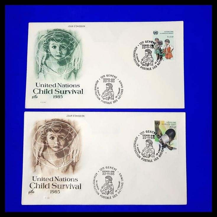 

TERMURAH PERANGKO/PRANGKO PBB. 2 FDC "UNITED NATIONS CHILD SURVIVAL" !