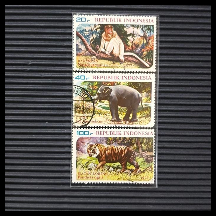 

DISKON PRANGKO INDONESIA MARGASATWA 1977. BEKANTAN, GAJAH, MACAN LORENG. USED !!!!!