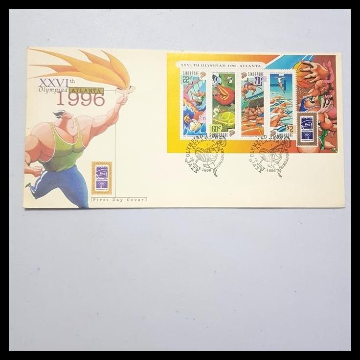 

DISKON PERANGKO/PRANGKO SINGAPORE. FDC XXVI OLIMPIAD 1996, ATLANTA !!!