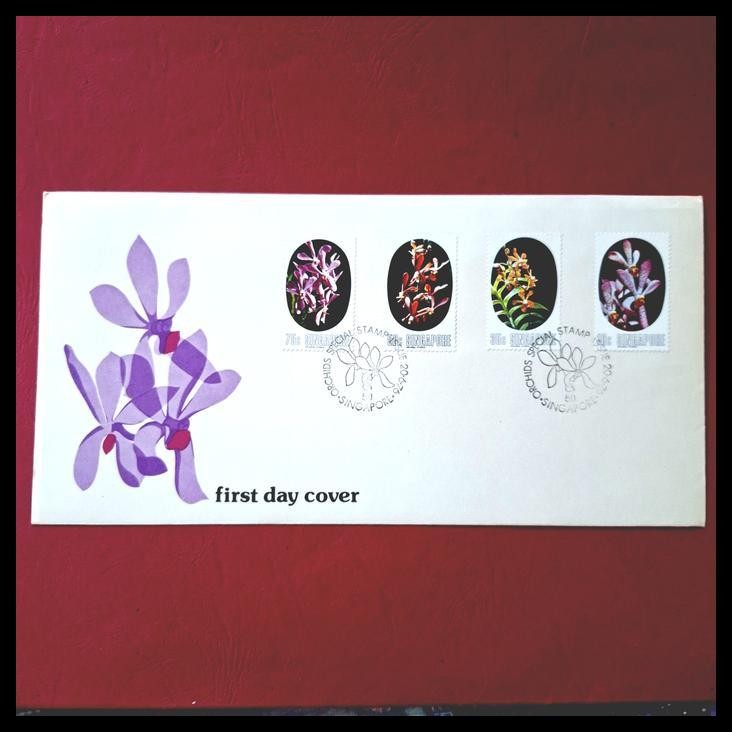 

DISKON PRANGKO TEMA ANGGREK. 1976. FDC ORCHIDS OF SINGAPORE SPECIAL STAMP ISSUE !!