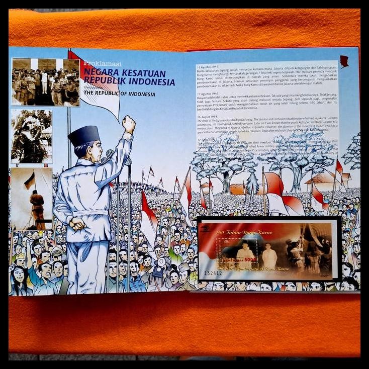 

TERBARU PRANGKO INDONESIA. PRESIDEN SOEKARNO. 100 TAHUN BUNG KARNO KEMASAN FILATELI DENGAN KOIN REPLIKA EMAS