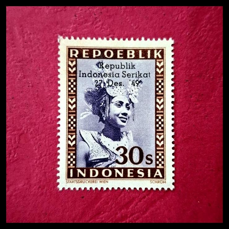 

TERBARU PRANGKO INDONESIA CETAKAN WINA. C.T. REPUBLIK INDONESIA SERIKAT 27 DES. '49 DI ATAS PRANGKO 30 SEN PENARI JANGER, BALI. HARGA KATALOG RP 300K !!!!!!