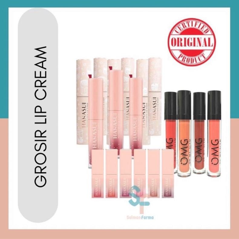 PAKET GROSIR Lipcream Hanasui/OMG/Implora/Azzura LUSIN 12pcs