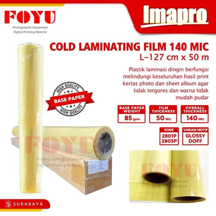 

Laminasi Dingin Cold Roll 140Mic 127cm x 50M - Plastik Laminating Stiker Album Foto