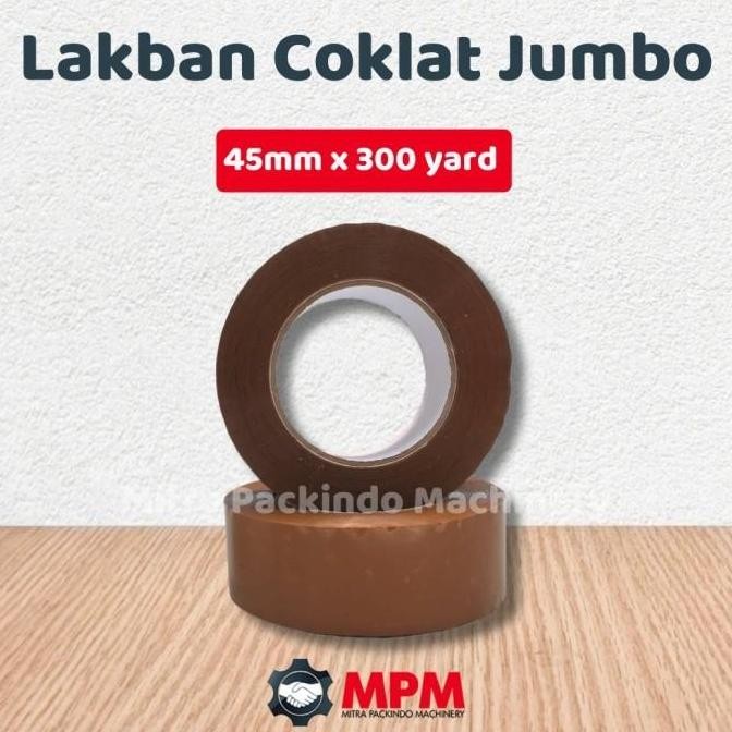 

Ready stock] Lakban Coklat Jumbo 300yard / isolasi OPP Coklat 300yard