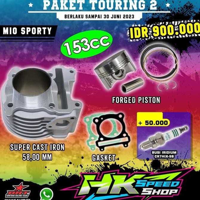 BLOK BORE UP BRT CASTING IRON + PISTON 58mm MIO SPORTY SMILE NOUVO