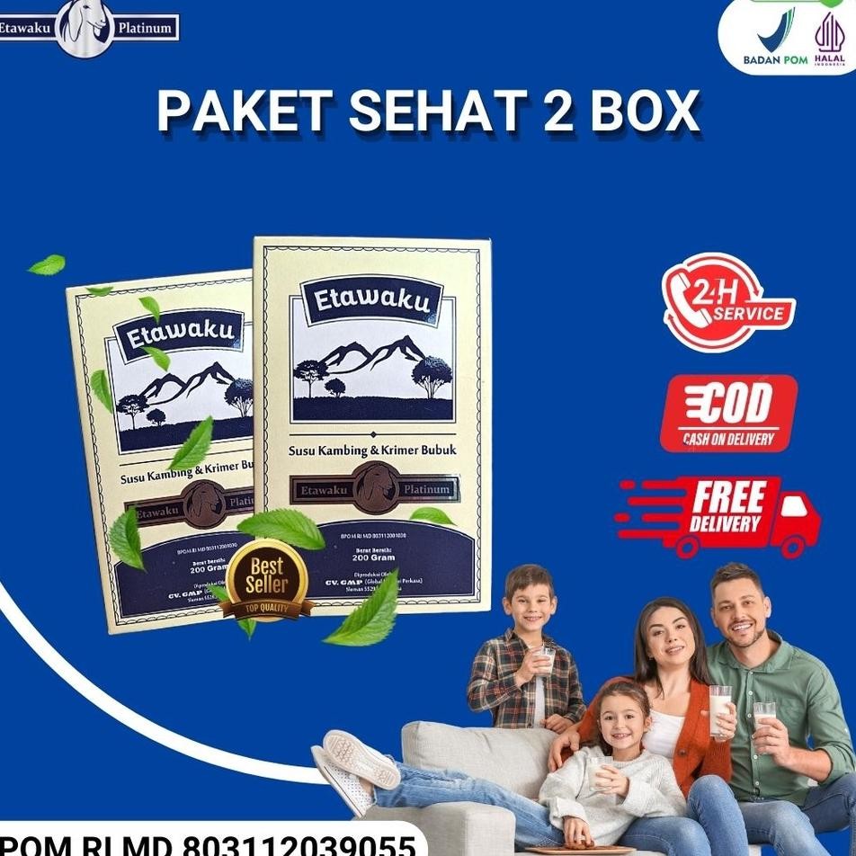 

Etawaku Platinum Paket 2 Box Susu Kambing Etawa Mengi Masalah Pernafasan 200 Gram