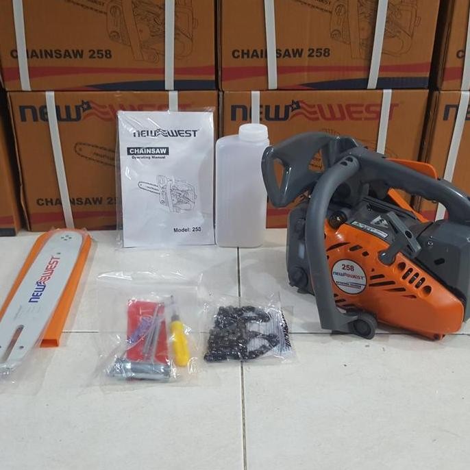 ready !!! Mesin Chain Saw Top Handle NW-258 12 Inch Guide bar New West Original