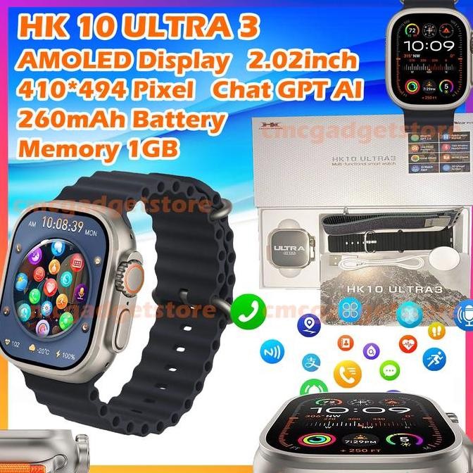 HK9 Ultra 2 Smartwatch AMOLED 2.12inch HK 9 Watch Pria Chat GPT AI murah