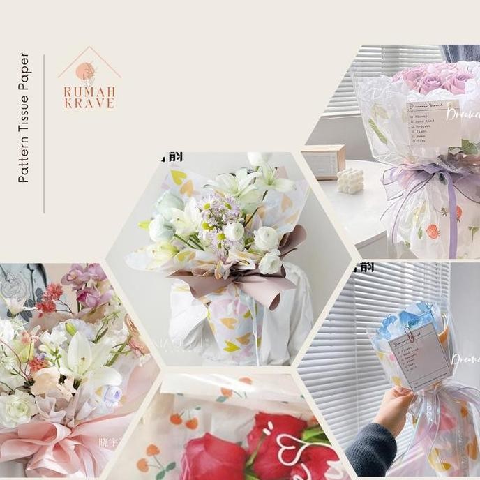 

Pattern Tissue Paper Kertas Tisu Bunga Buke Carang Motif