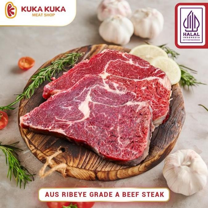 

Daging Sapi Aus Rib Eye Steak Grade A Import 1000Gr - 5 Pcs