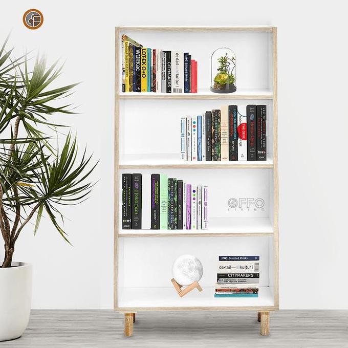 Offo Living Furniture - Rak Buku 4 Rak BC-4T-SP-WHT