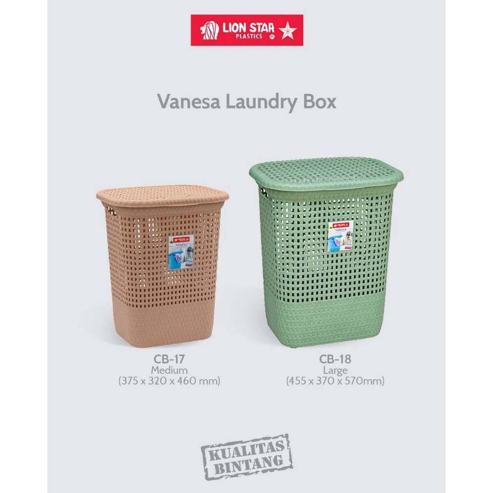 Keranjang Baju Pakaian Vanesa Laundry Box Medium - Large Lion Star Keranjang Baju Plastik Stok