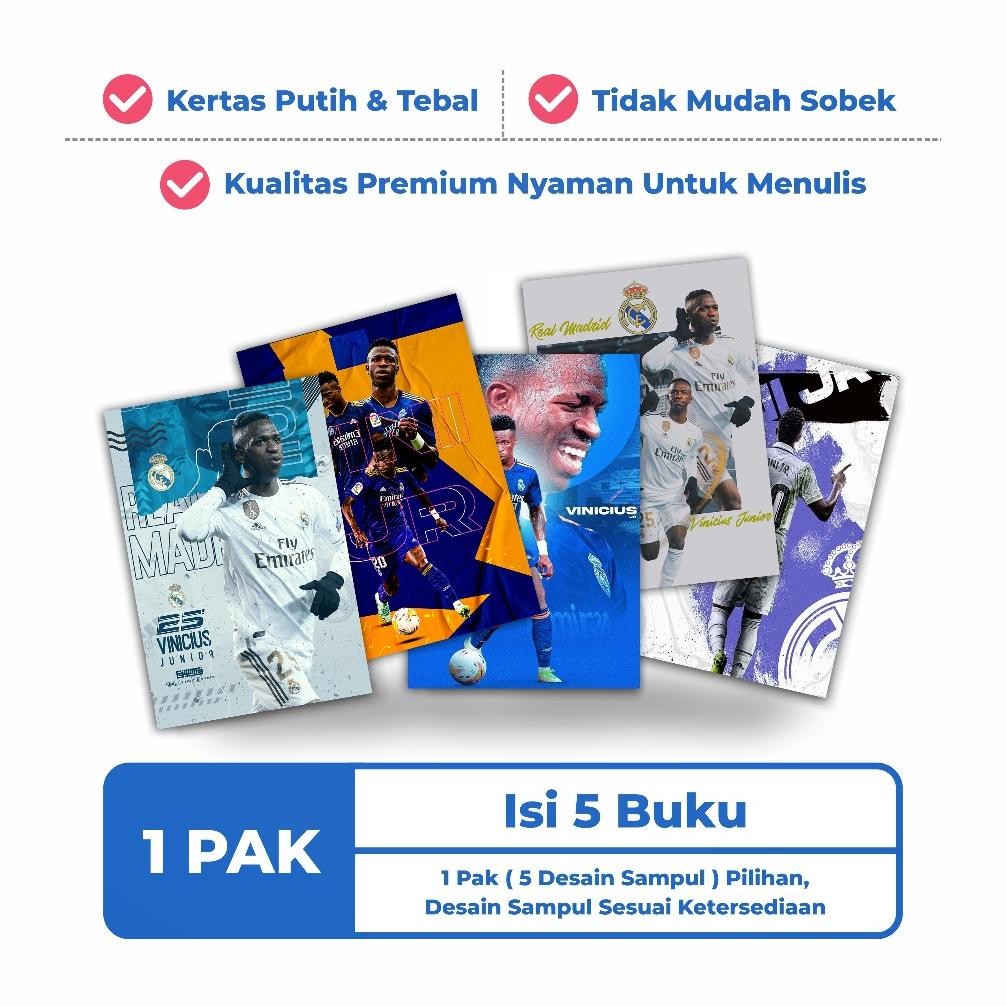 

KEN.IND - BUKU TULIS SEKOLAH CUSTOM SEPAK BOLA VINICIUS JR BERGARIS 38 LEMBAR 1 PAK ISI 5 BUKU/ BUKU TULIS ANIME/ BUKU AESTHETIC/ BUKU CATATAN