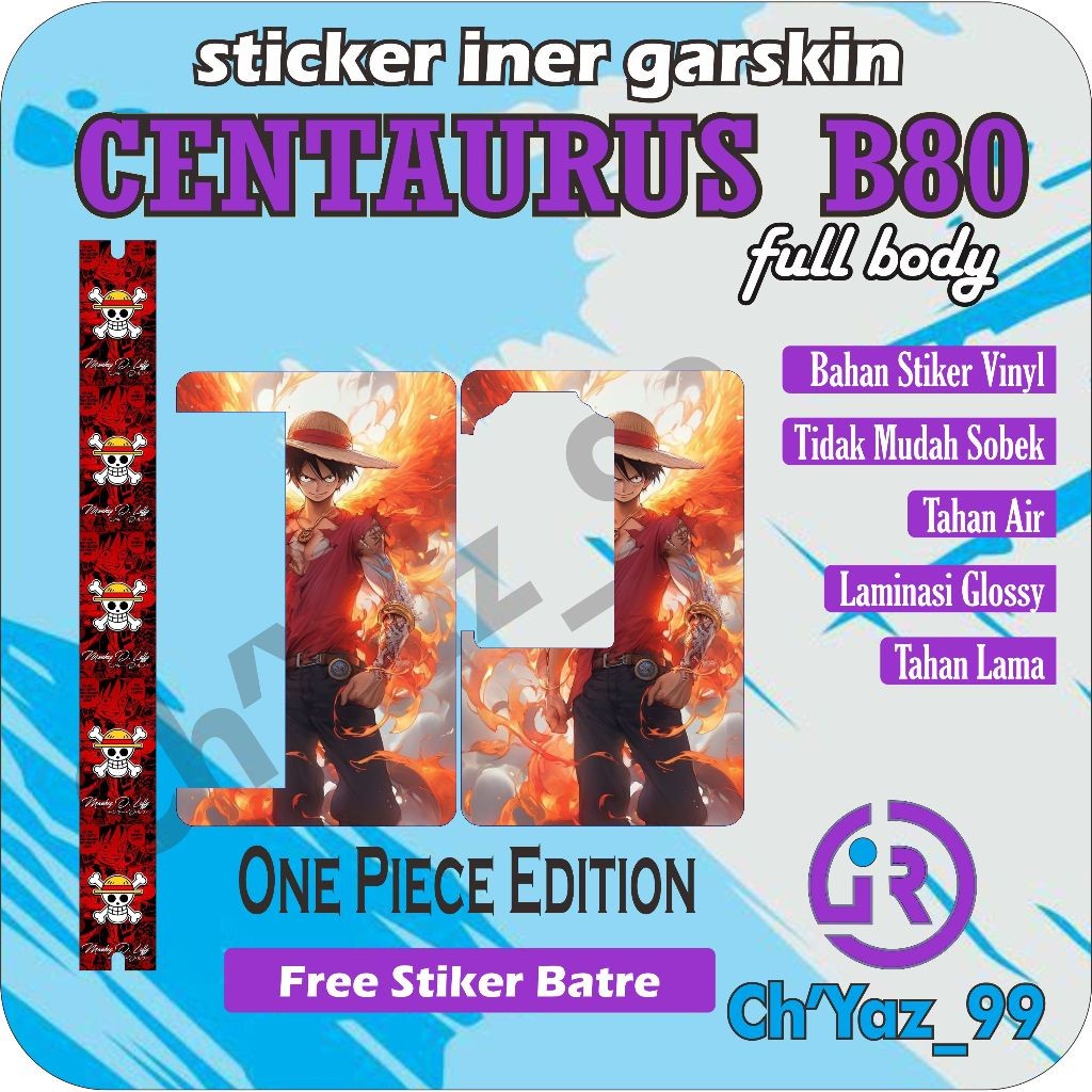 

*Premium Quality* Vynil Gloosy One Piece B80 Iner Lengkap 12 Garskin Custom Stiker Maxdecal Bkn Case COD