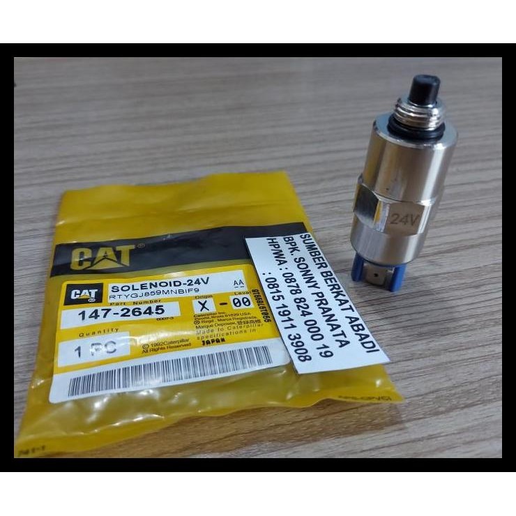 TERMURAH SOLENOID 24VDC 147-2645 1472645 147 2645 FOR CATERPILLAR CA1472645 