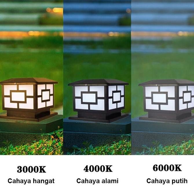Terlaris Ready Stock Lampu Pilar Pagar Dekorasi Taman Bingkai Lampu Pagar 4 Warna Lampu Tiang Tenaga