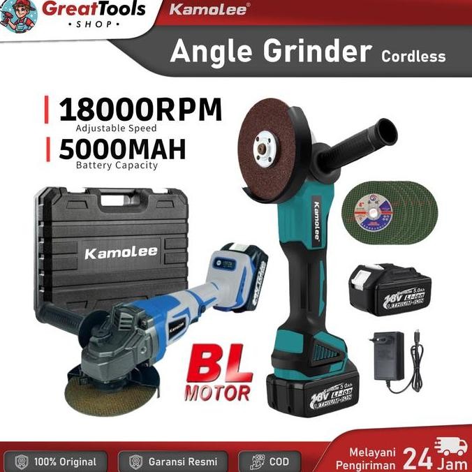 Kamolee-Mesin Gerinda-Cordless Angle Grinder Tanpa Kabel-Dga404/Dga504
