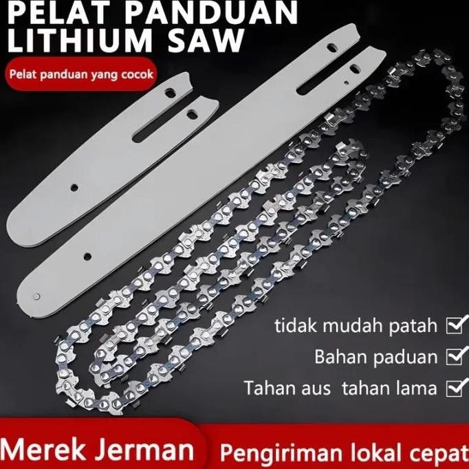 Zhipu 4/6/8 Inc Rantai Gergaji Rantai + Pelat Pemandu Rantai Gergaji Mesin Aksesori Untuk Gergaji Me