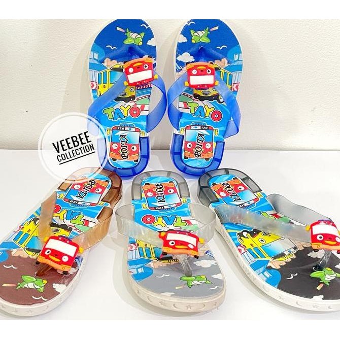 best produk] Sandal lampu anak laki laki cowok tayo/ sandal jepit lampu anak