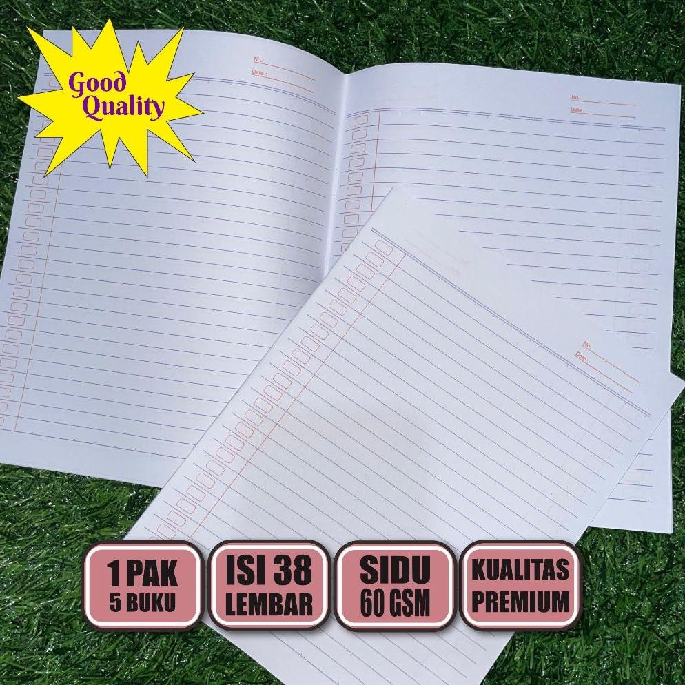 

Buku Tulis Custom Seragam Sekolah SD,TK,MI,SMP,MTS,SMA 38 Lembar / Buku Tulis Sekolah 1 Pack isi 5 buku