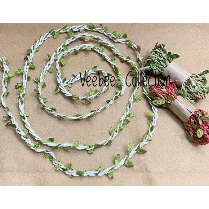 

] Tali Hias Daun rustic/ tali hias undangan hampers sovenir/ pita hias