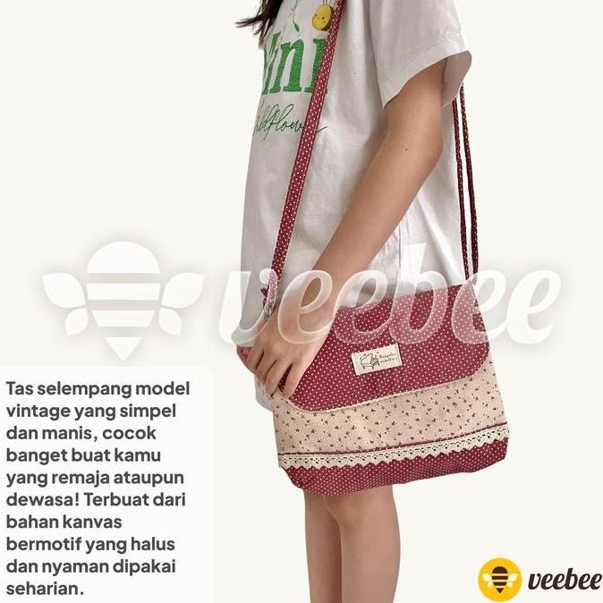 ~~~] Sling Bag Vintage Cewek Remaja | Tas Selempang Kanvas Motif | Tas Wanita Remaja Kekinian