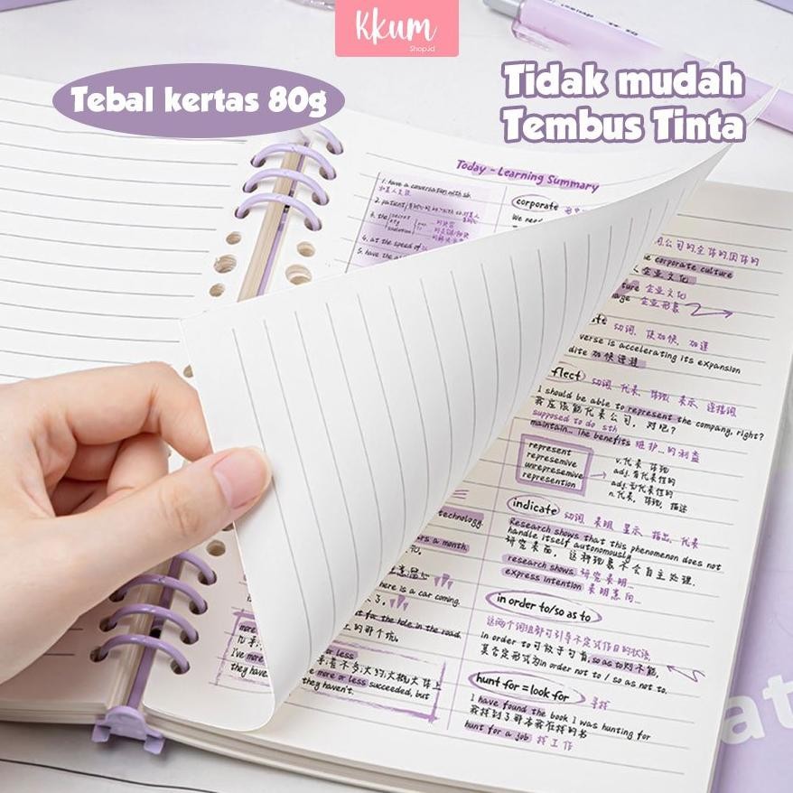 

Buku B5 Sekolah Lucu Buku Loose Leaf Ring Aesthetic/ Buku Catatan Binder B5 Notebook Aesthetic Korea