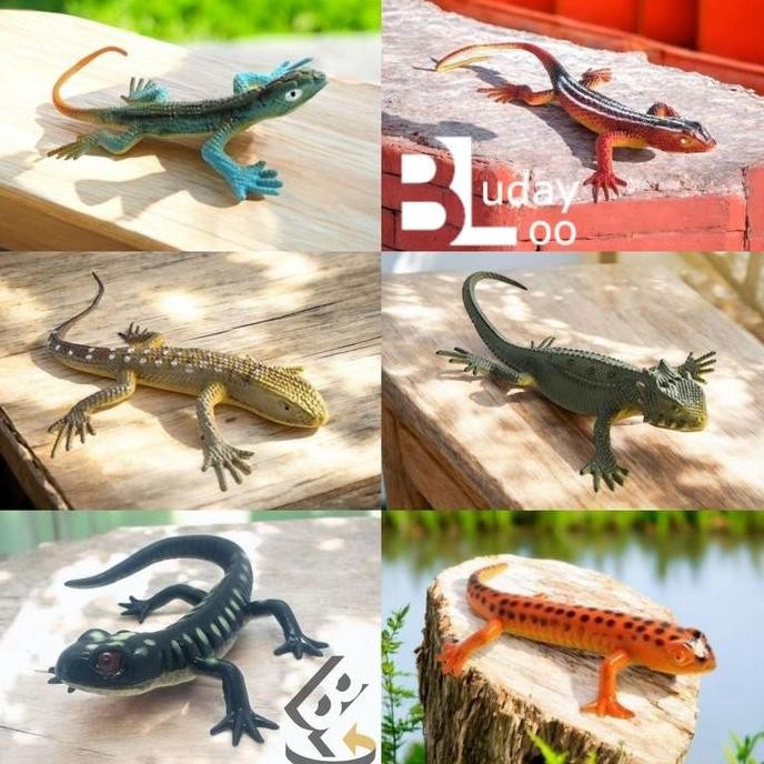 baru Figure Mainan Miniatur Hewan Reptil Kadal Pohon Bunglon Chameleon