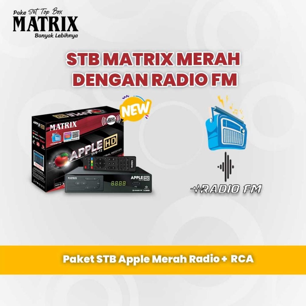 NEW Set Top Box APPLE MERAH TV Digital + RADIO FM MATRIX SUPER HD [terbaik][terlaris]