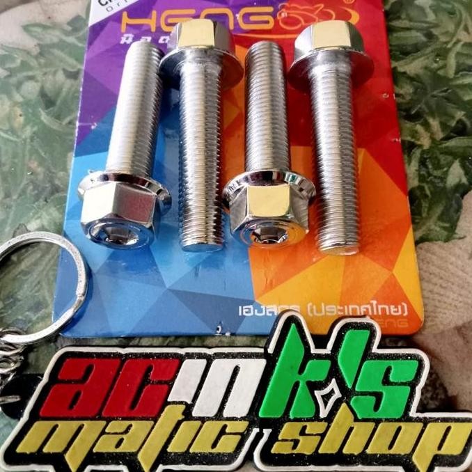 BAUT KNALPOT BEAT SCOOPY STAINLESS 2KUNCI HENG ORIGINAL (2BAUT)