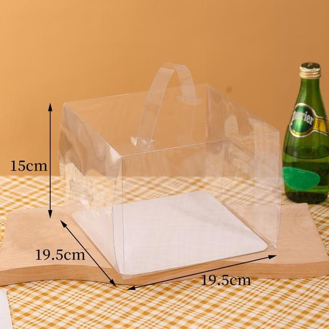 

CAKE BOX KOTAK TRANSPARAN KOTAK KUE CAKE BOX MIKA BENING + HANDLE