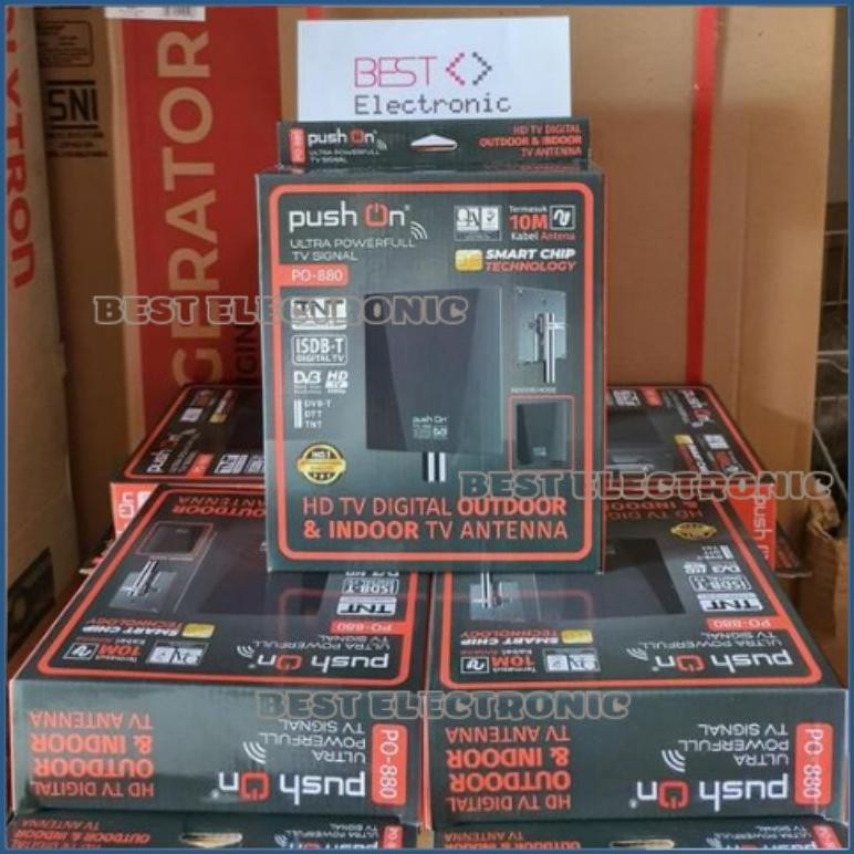 NEW ANTENA TV DIGITAL OUTDOOR / INDOOR PUSH ON PO 880 / PO-880 HD TV DIGITAL ULTRA POWERFULL TV SIGN