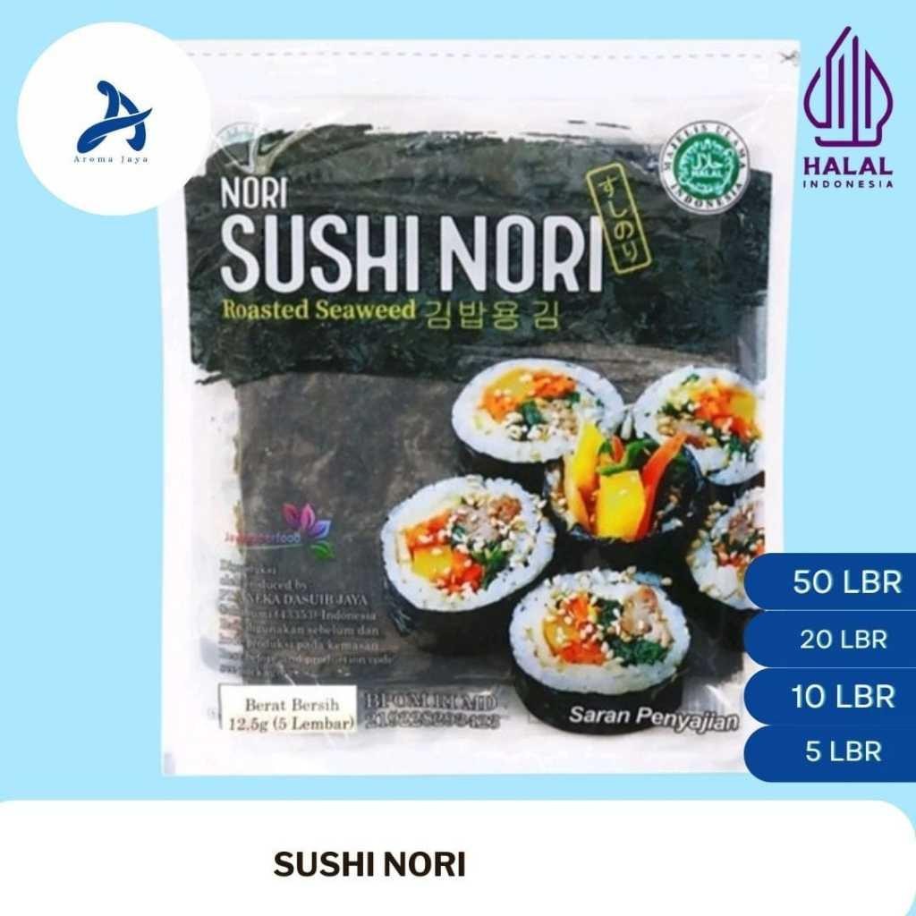 

FM Sushi Nori Halal Seaweed Rumput Laut Sushi Untuk Kimbab/Gimbab ISI 5/10/20/50