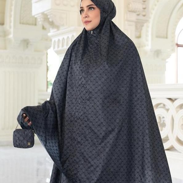 new  Mukena BUTTONSCARVES Monogram Mini Capsule Prayer Robe - Black