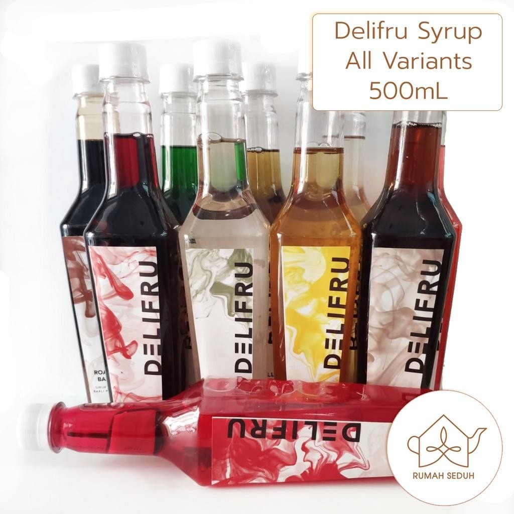 

FM Delfiru Syrup 500mL All Variants - Sirup Merk Delifru Semua Rasa - Caramel Vanila Leci Hazelnut Irish Cream Cotton Candy - Sirup Kopi Teh Mocktail