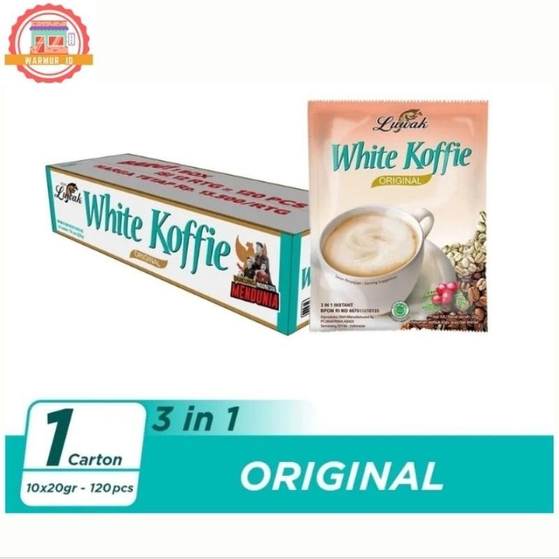 

FM Luwak White Koffie Original 3 in 1 Kopi Instan (120 Pcs/20 G/Karton)