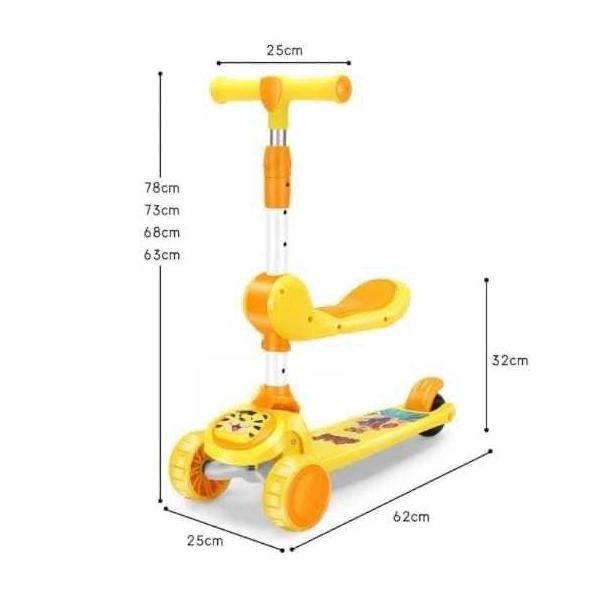 PXTON - Mainan Anak Skuter Otoped Sepeda Duduk 3 Roda 2in1 M290 Scooter Anak Multifungsi Ada Musik L