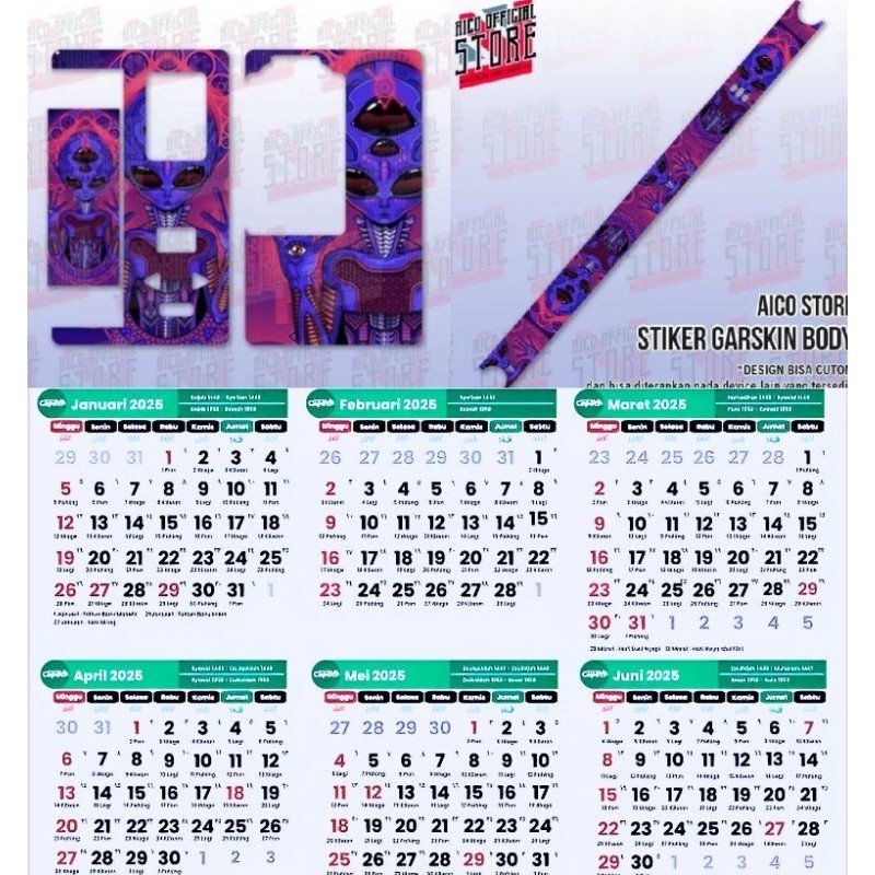 

*Premium Quality* Kalender Baru Tahun 2025 B80 25 Garskin Custom Stiker Maxdecal Bkn Case COD