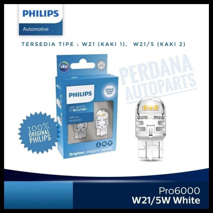 DISKON PHILIPS LED LAMPU SENJA DEPAN INNOVA REBORN (T20 W21 WHITE) ORIGINAL