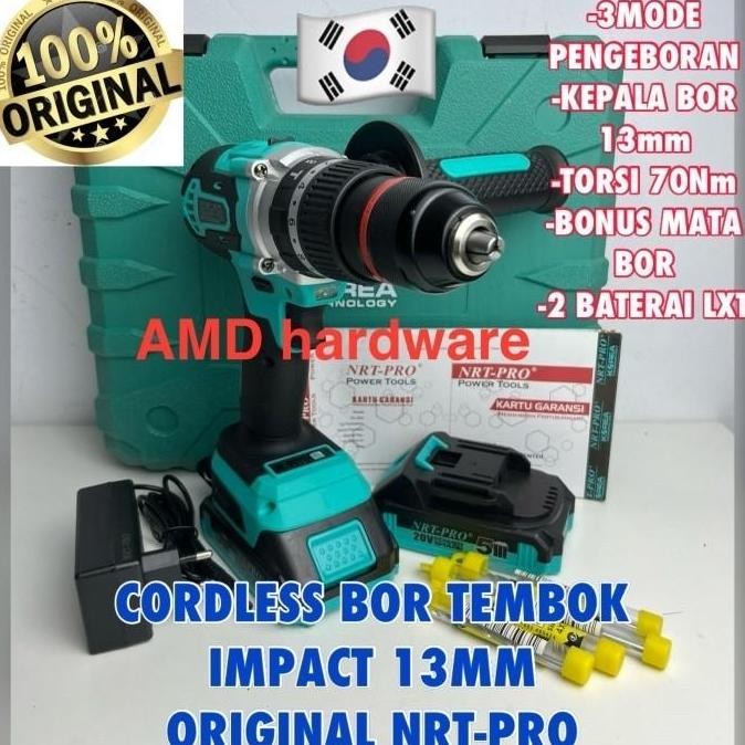 Nagawa Ncb13K Cordless Bor Beton Impact 13Mm Set Brushless Baterai 21V