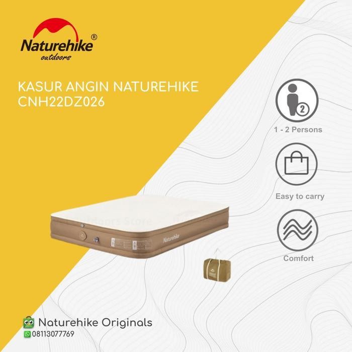 Kasur Matras Angin Camping / Glamping Naturehike Cnh22Dz026 + Pompa Original Dan Terpercaya